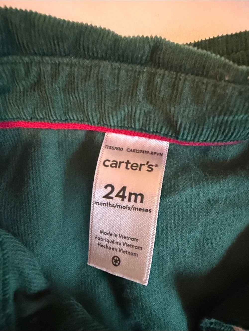 Carter's Emerald Green Corduroy Two-Piece dress set